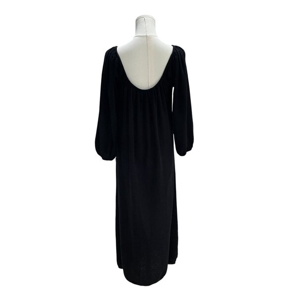 Free People FP Beach Black Maxi Dress Cottagecore Boho Coastal Prairie Soft SZ S - Picture 6 of 10